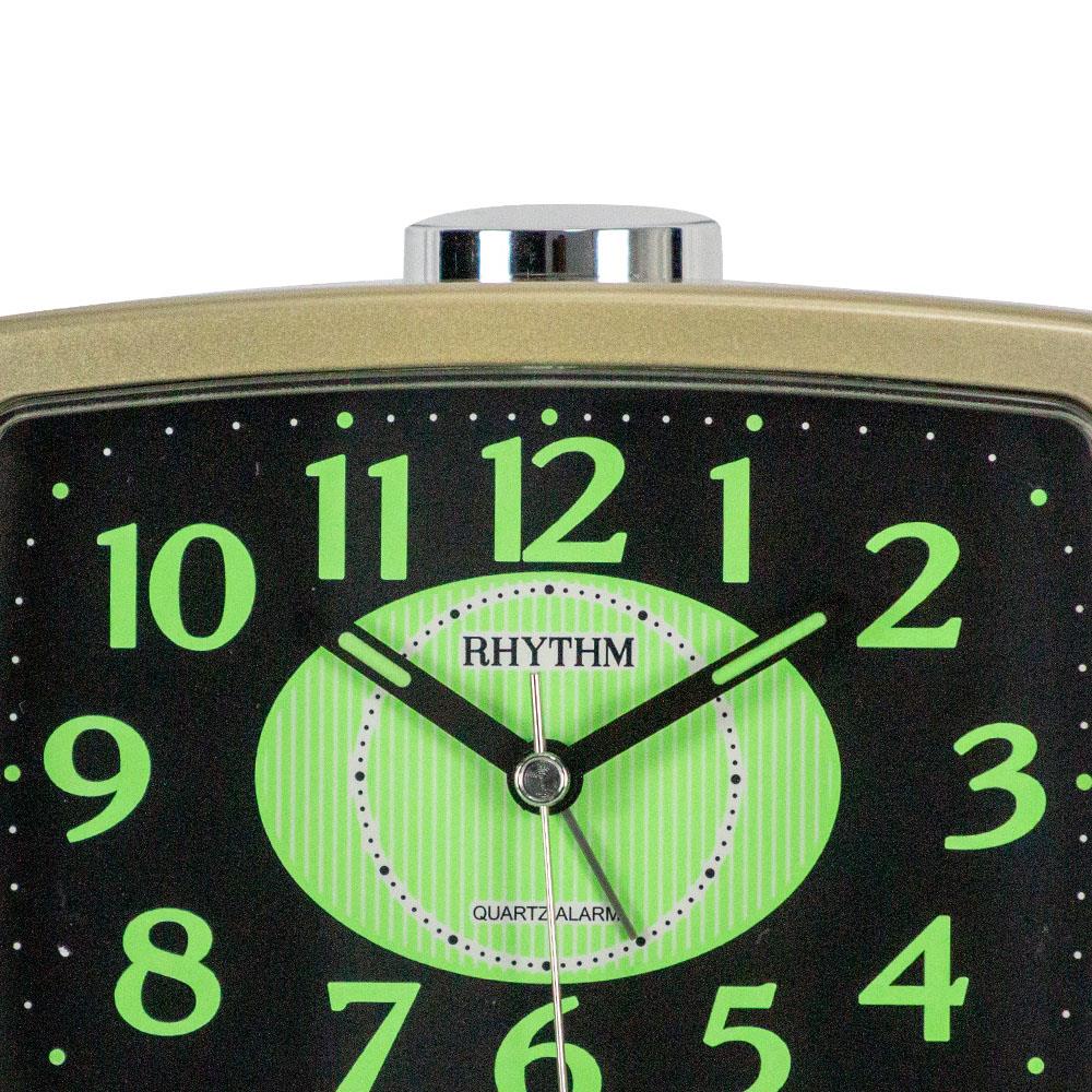 นาฬิกาตั้งโต๊ะพลาสติก RHYTHM CRA630NR18 3.5X4.5 นิ้ว สีทอง