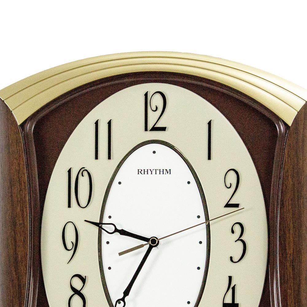 นาฬิกาแขวน RHYTHM CMG856NR06 14X11.5 นิ้ว สีน้ำตาล
