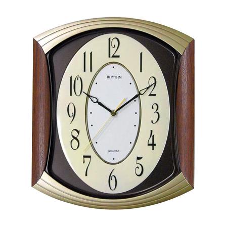 นาฬิกาแขวน RHYTHM CMG856NR06 14X11.5 นิ้ว สีน้ำตาล_0