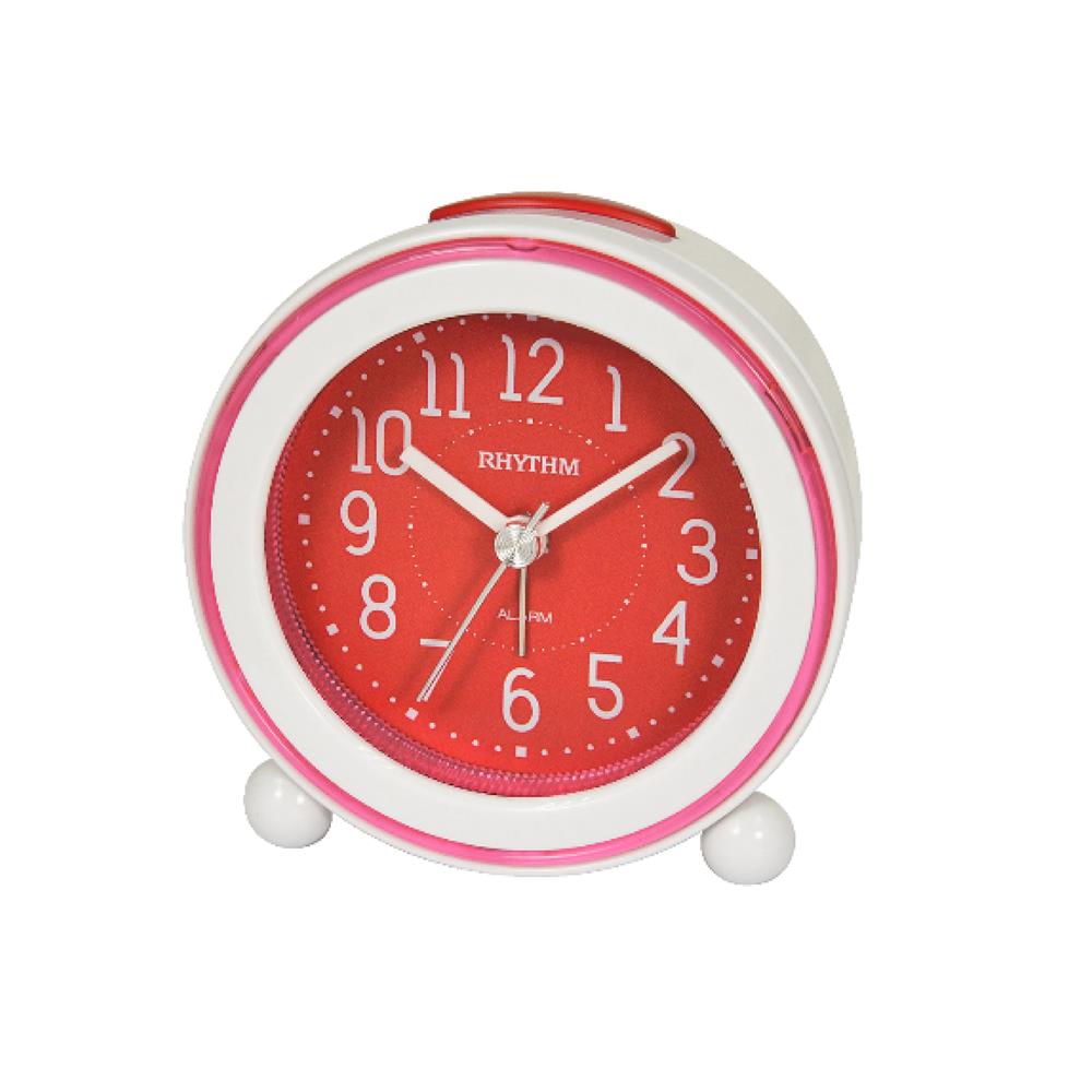 นาฬิกาตั้งโต๊ะพลาสติก RHYTHM CRE308NR01 3 นิ้ว สีแดง