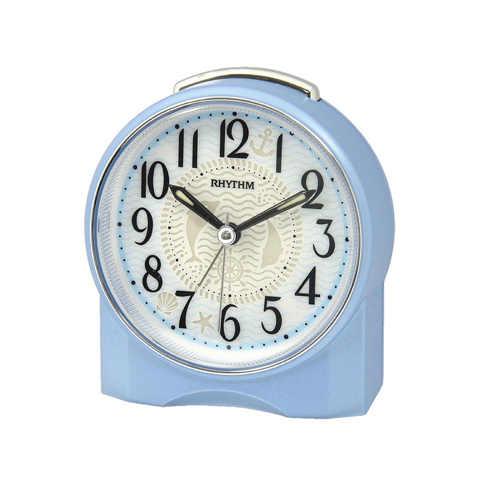 นาฬิกาตั้งโต๊ะพลาสติก RHYTHM CRE305NR04 4X3.5 นิ้ว สีฟ้า
