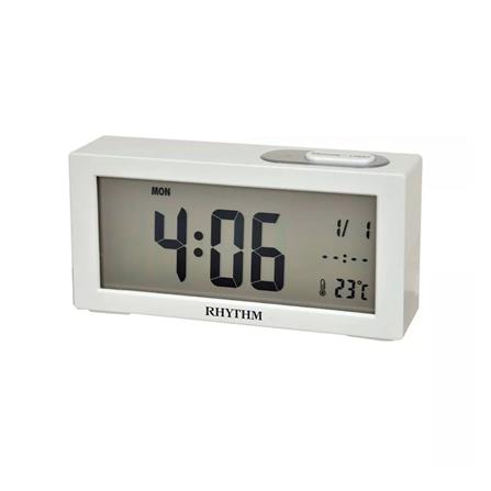 นาฬิกาตั้งโต๊ะพลาสติก RHYTHM LCT092NR03 2.5X5.5 นิ้ว สีขาว_0