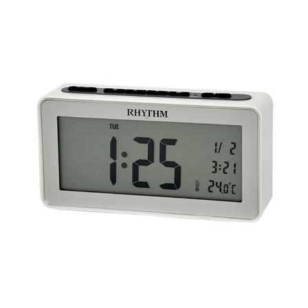นาฬิกาตั้งโต๊ะพลาสติก RHYTHM LCT102NR03 3X6 นิ้ว สีขาว_0