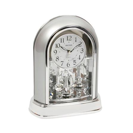 นาฬิกาตั้งโต๊ะพลาสติก RHYTHM 4SG696WR19 10X8 นิ้ว สีเงิน_0