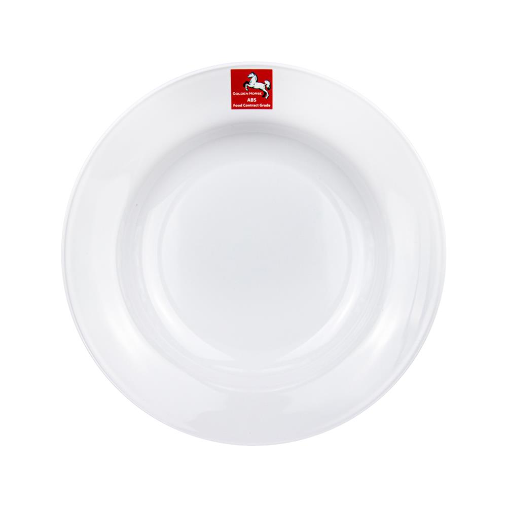 จานลึก ABS 9 นิ้ว GOLDEN HORSE สีขาว
