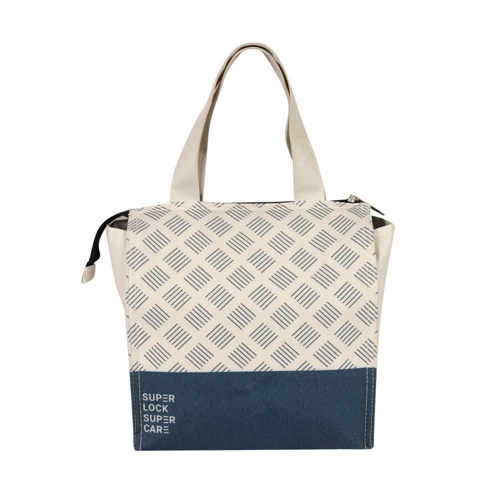 ชุดกล่องอาหาร+กระเป๋า SUPER LOCK SET PPP สีน้ำเงิน