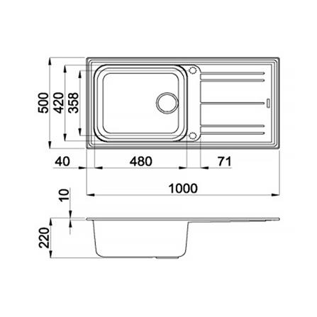 ซิงค์ฝัง 1 หลุม 1 ที่พัก METRIX MOS11TN สีไทเทเนียมเกรย์_2