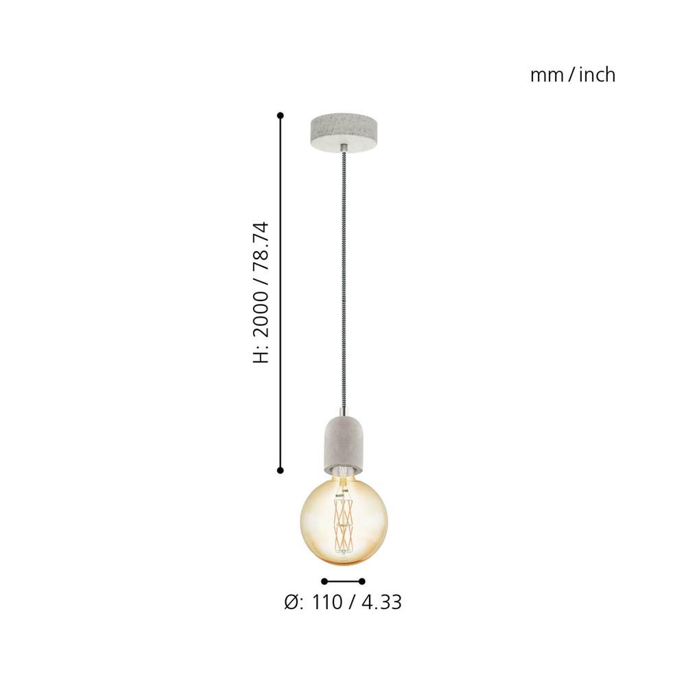 ไฟช่อ EGLO YORTH สีเทา 1 หัว