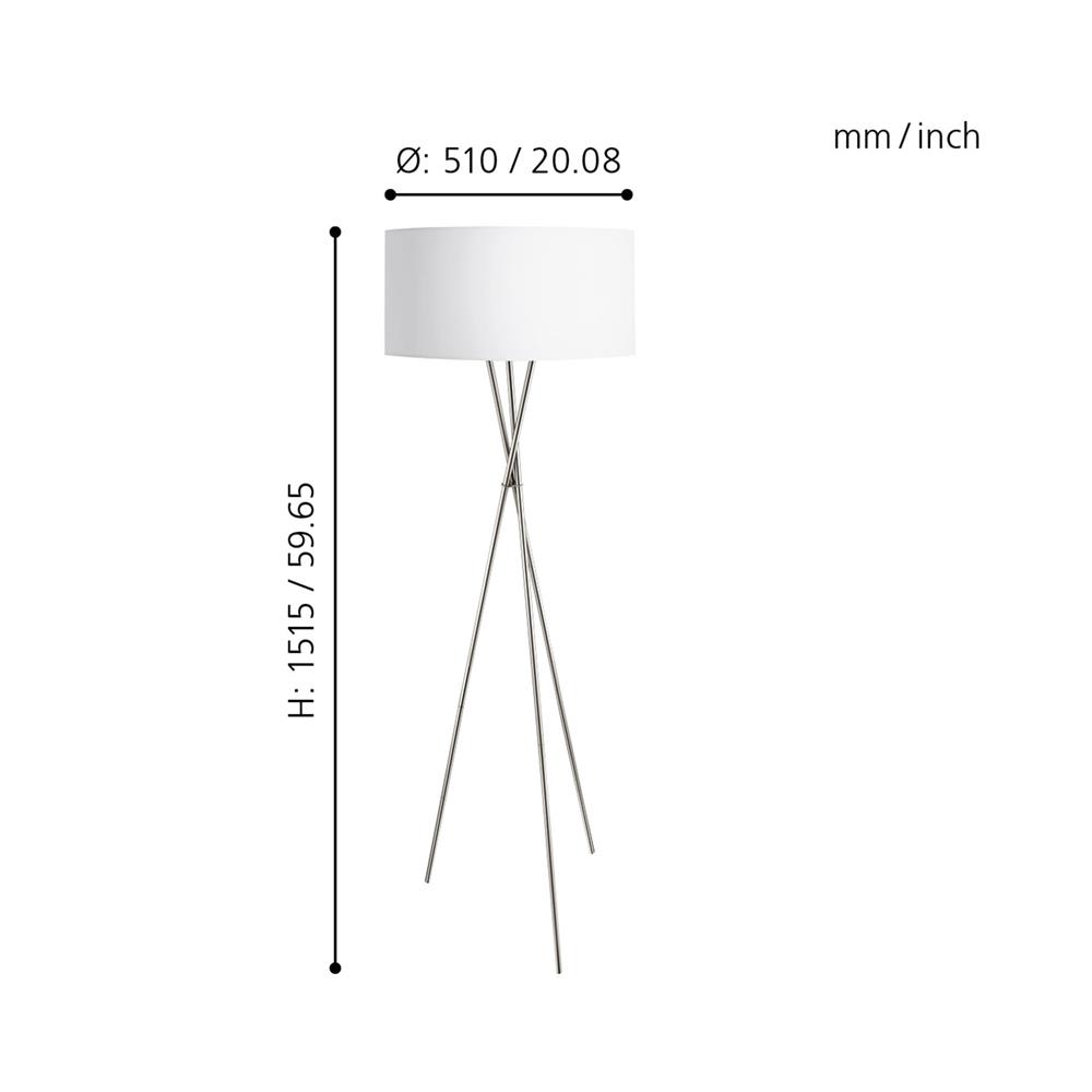 ไฟตั้งพื้น EGLO FONDACHELLI 95539 สีขาว/เงิน 1 หัว