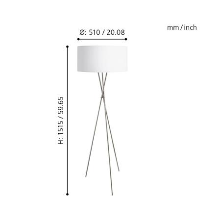 ไฟตั้งพื้น EGLO FONDACHELLI 95539 สีขาว/เงิน 1 หัว_2