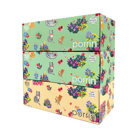 กระดาษเช็ดหน้า PORRIN BOX X-JEEP 150 แผ่น แพ็ค 3_1