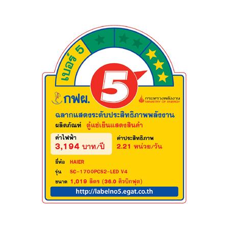 ตู้เครื่องดื่ม 2 ประตู HAIER SC-1700PCS2-LED-V4 36 คิว สีขาว_1