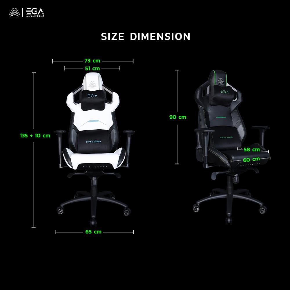 เก้าอี้เกมมิ่ง EGA TYPE-G7 สีขาว/ดำ