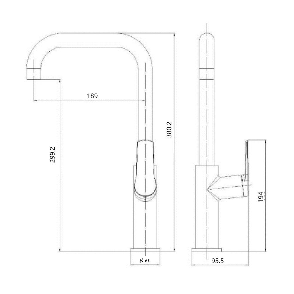 ก๊อกซิงค์ผสมเคาน์เตอร์ MEX 11105SB-E36B