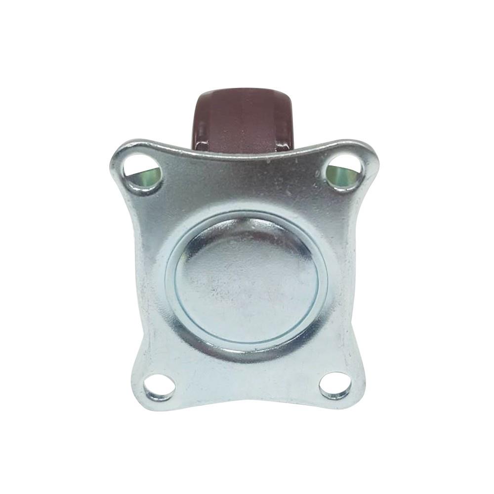 ลูกล้อโพลียูรีเทน LEON แป้นตาย ไม่มีเบรก 2 นิ้ว สีแดง