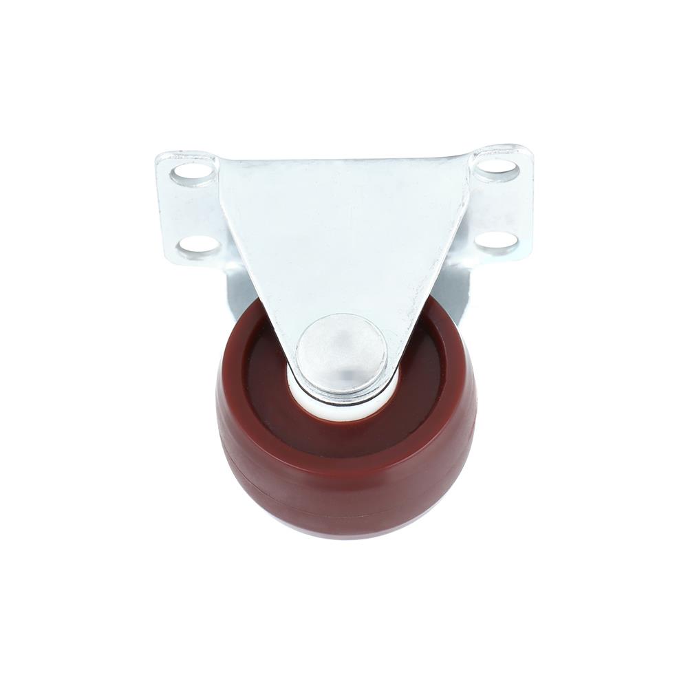 ลูกล้อโพลียูรีเทน LEON แป้นตาย ไม่มีเบรก 1 นิ้ว สีแดง