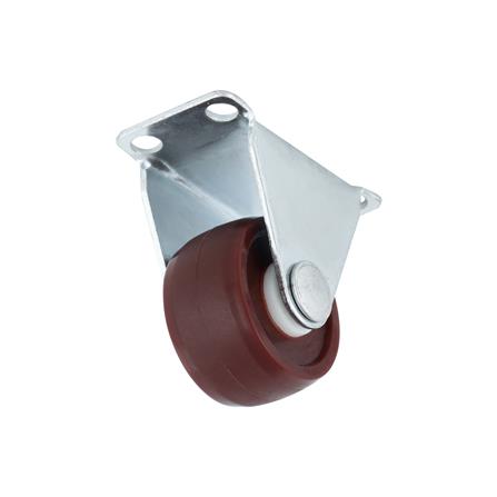 ลูกล้อโพลียูรีเทน LEON แป้นตาย ไม่มีเบรก 1 นิ้ว สีแดง_1