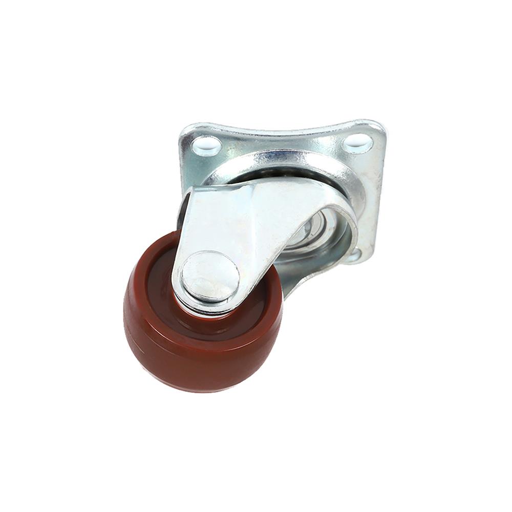 ลูกล้อโพลียูรีเทน LEON แป้นหมุน ไม่มีเบรก 1 นิ้ว สีแดง