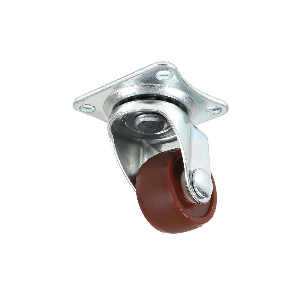 ลูกล้อโพลียูรีเทน LEON แป้นหมุน ไม่มีเบรก 1 นิ้ว สีแดง