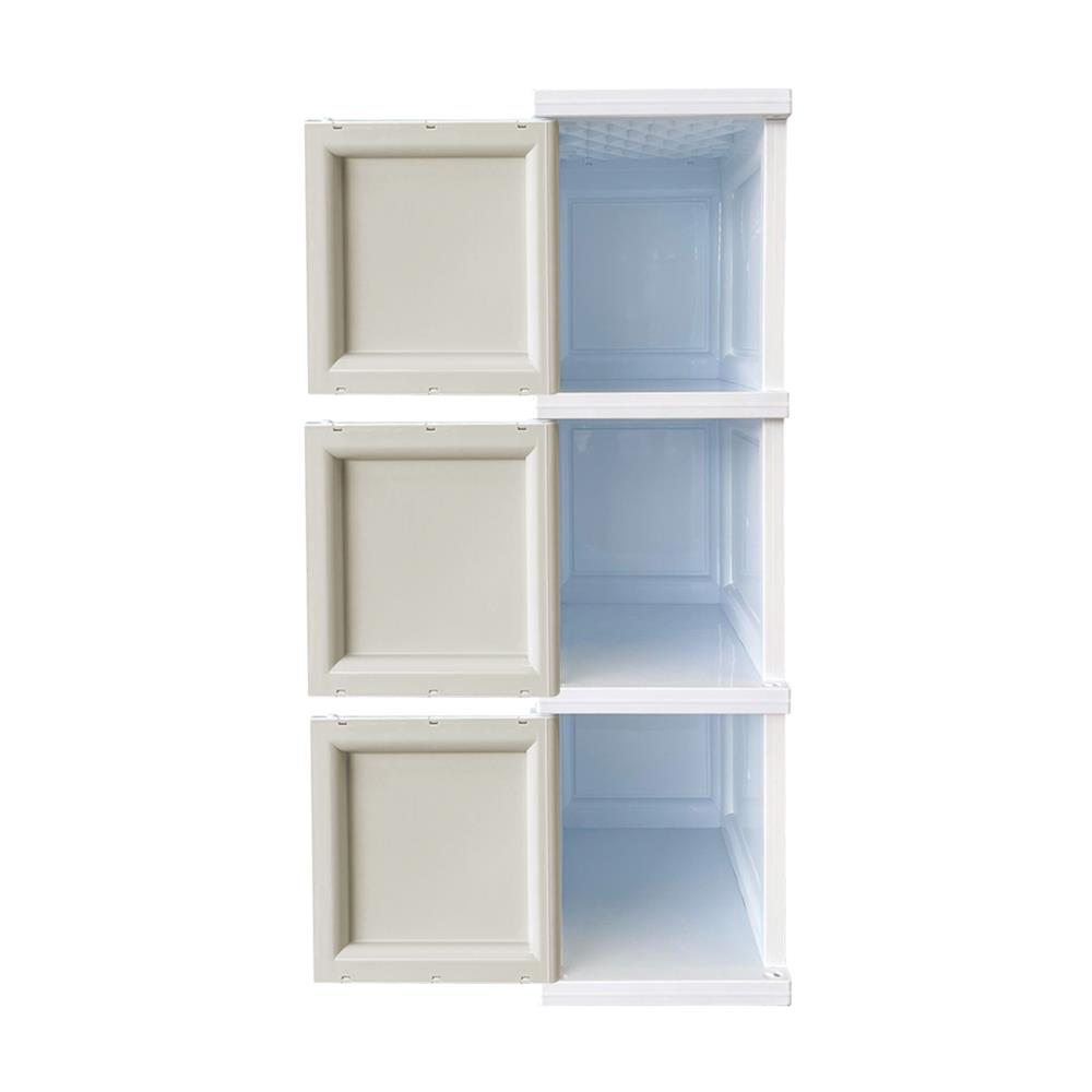 ตู้บานเปิด 3 ชั้น STACKO TOWERBOX VID 34X50X121 ซม. สีเทา