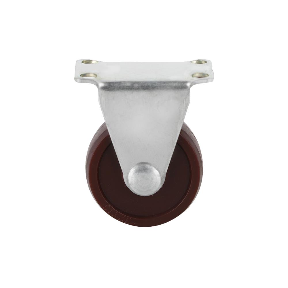 ลูกล้อโพลียูรีเทน LEON แป้นตาย ไม่มีเบรก 1.25 นิ้ว สีแดง