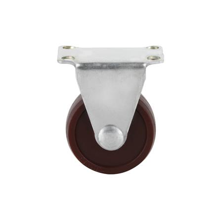 ลูกล้อโพลียูรีเทน LEON แป้นตาย ไม่มีเบรก 1.25 นิ้ว สีแดง