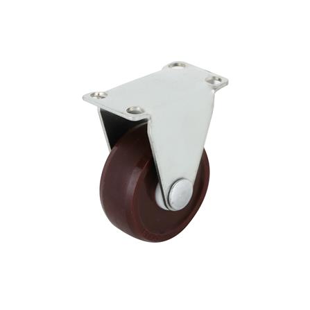 ลูกล้อโพลียูรีเทน LEON แป้นตาย ไม่มีเบรก 1.25 นิ้ว สีแดง_1