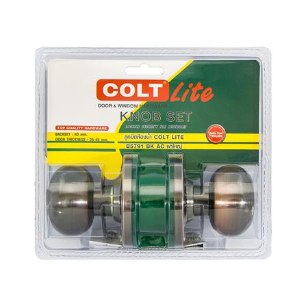 ลูกบิดห้องน้ำ COLT LITE B5791 หัวจัน สีทองแดงรมดำ_4