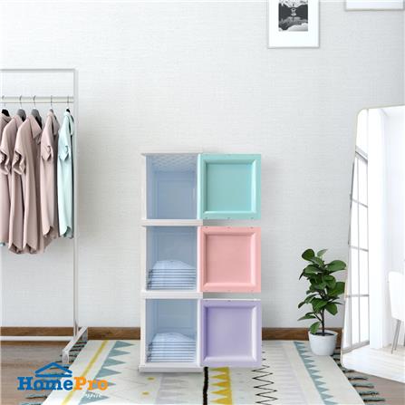 ตู้บานเปิด 3 ชั้น STACKO TOWERBOX VID 34X50X121 ซม. PASTEL_3