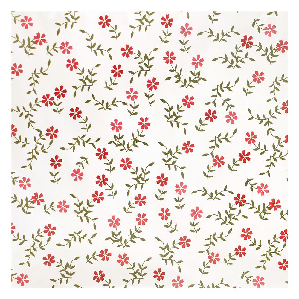 ผ้าปูโต๊ะ PVC SRITHAI 135 ซม. RED FLOWER /ม.