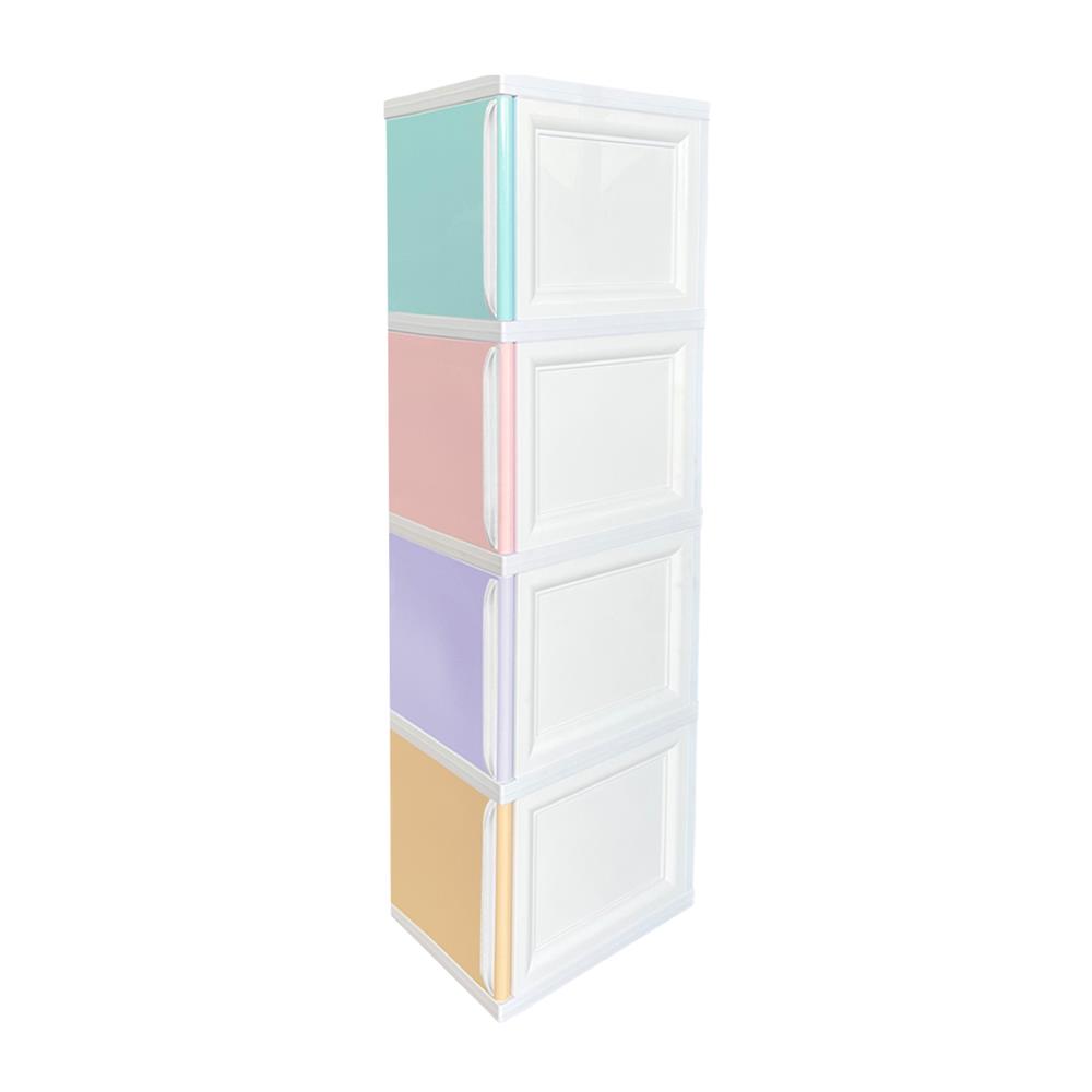 ตู้บานเปิด 4 ชั้น STACKO TOWERBOX VID 34X50X160 ซม. PASTEL