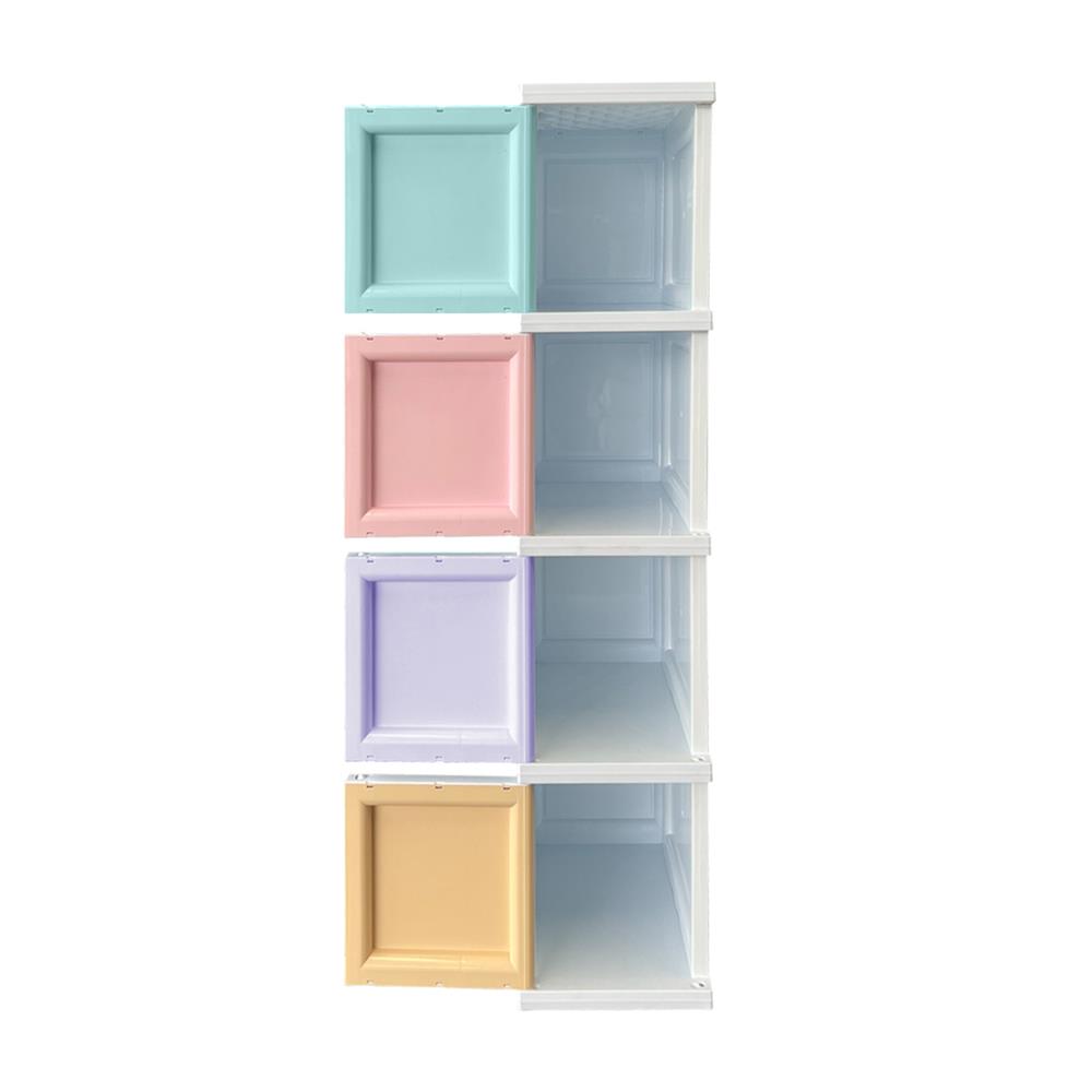ตู้บานเปิด 4 ชั้น STACKO TOWERBOX VID 34X50X160 ซม. PASTEL