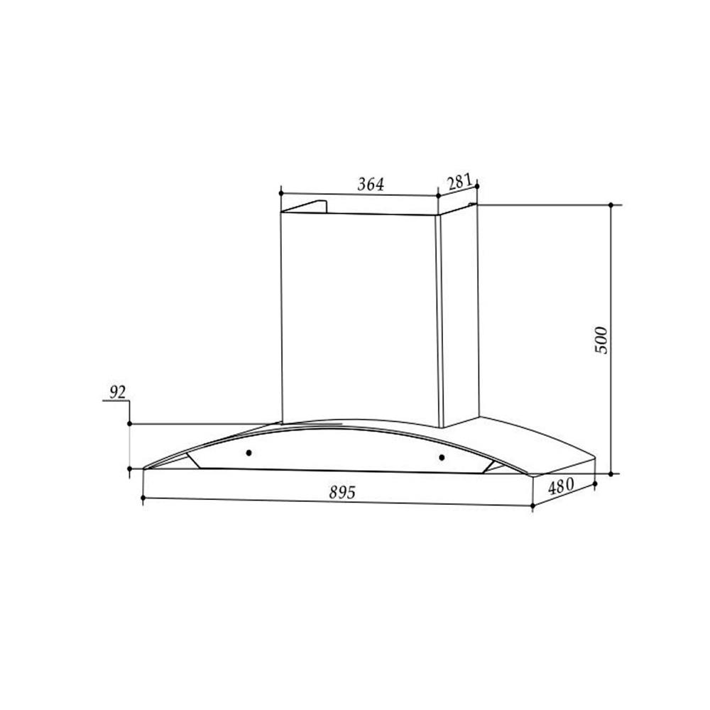 เครื่องดูดควันกระโจม TECNOSTAR HD 90 MA/B 90 ซม.