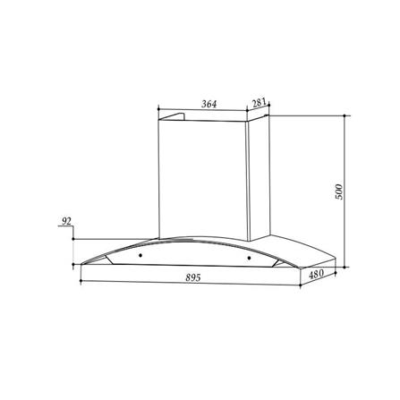 เครื่องดูดควันกระโจม TECNOSTAR HD 90 MA/B 90 ซม._4