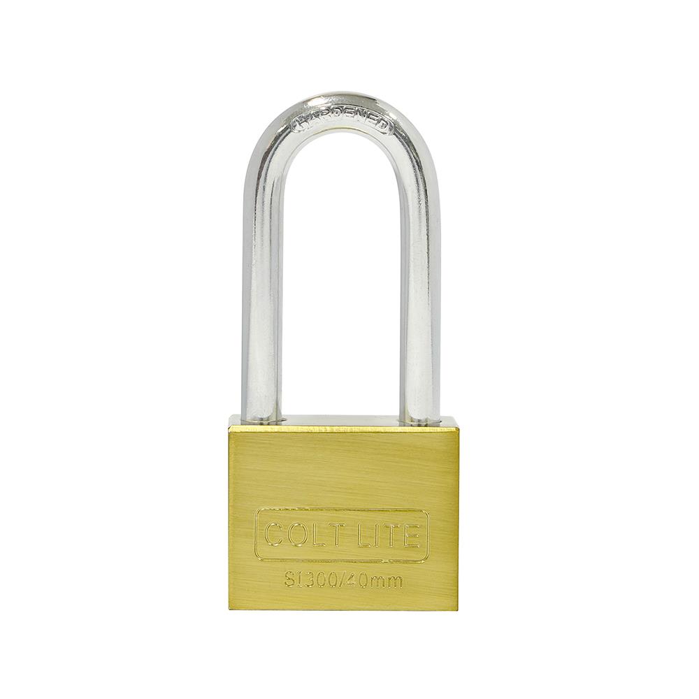 กุญแจลูกปืน COLT LITE SI340L 40 มม. คอยาว สีทองเหลือง