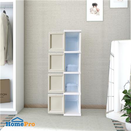ตู้บานเปิด 4 ชั้น STACKO TOWERBOX VID 34X50X160 ซม. สีเทา_3