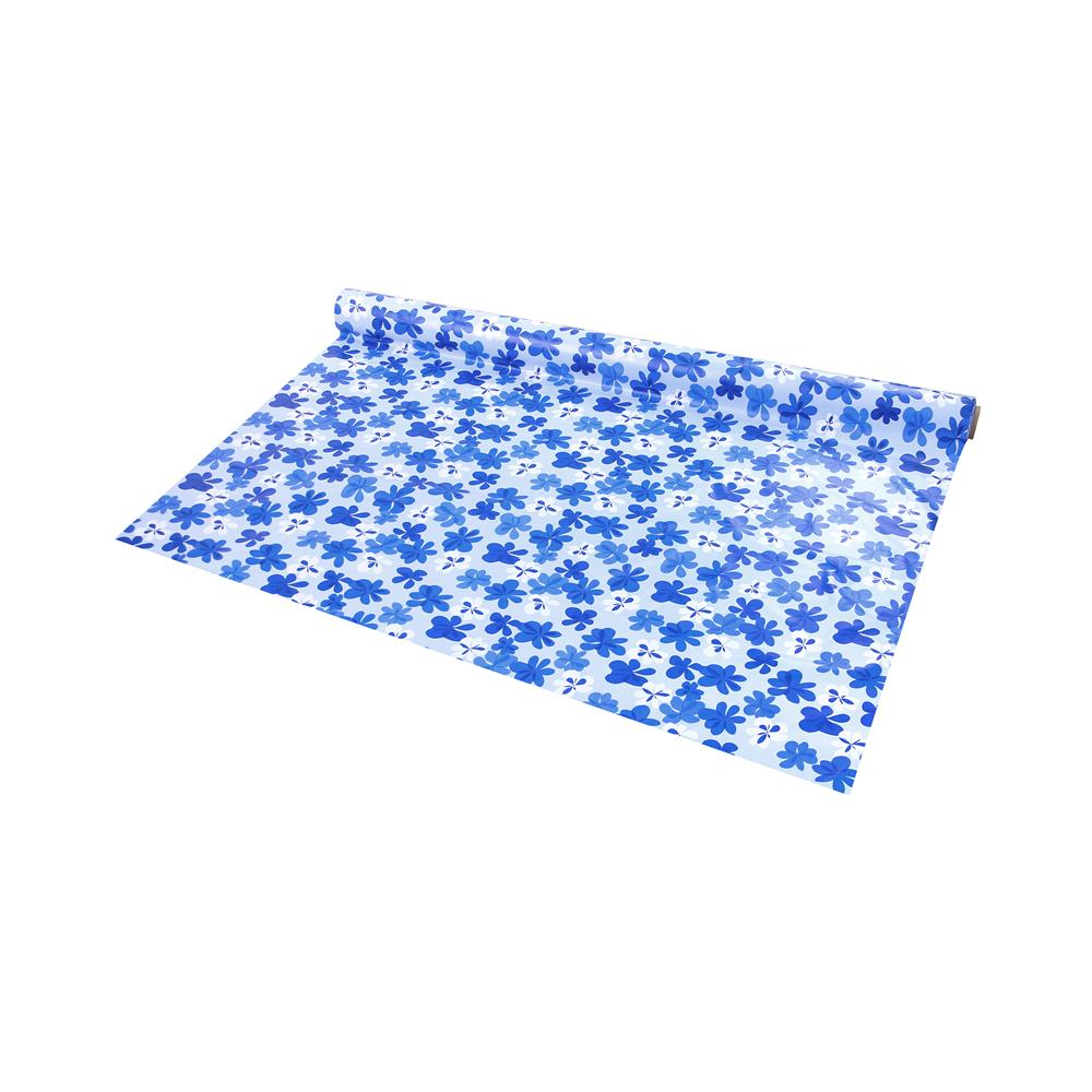 ผ้าปูโต๊ะ PVC SRITHAI 135 ซม. BLUE FLOWER /ม.