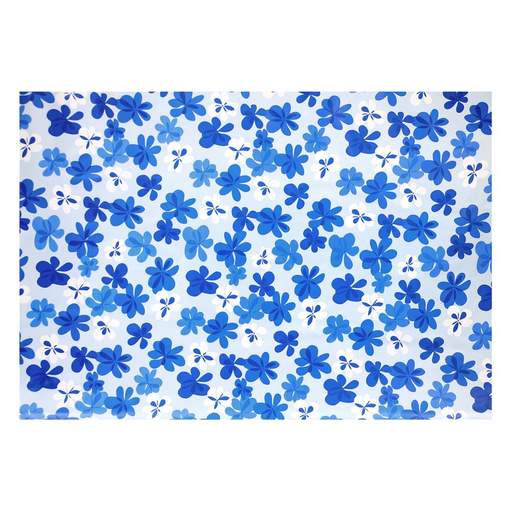 ผ้าปูโต๊ะ PVC SRITHAI 135 ซม. BLUE FLOWER /ม.