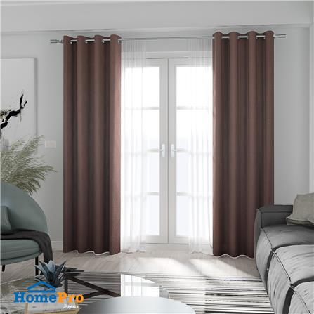 ผ้าม่าน EYELET HOME LIVING STYLE SLANTO UV 130X220 ซม. สีน้ำตาล_4