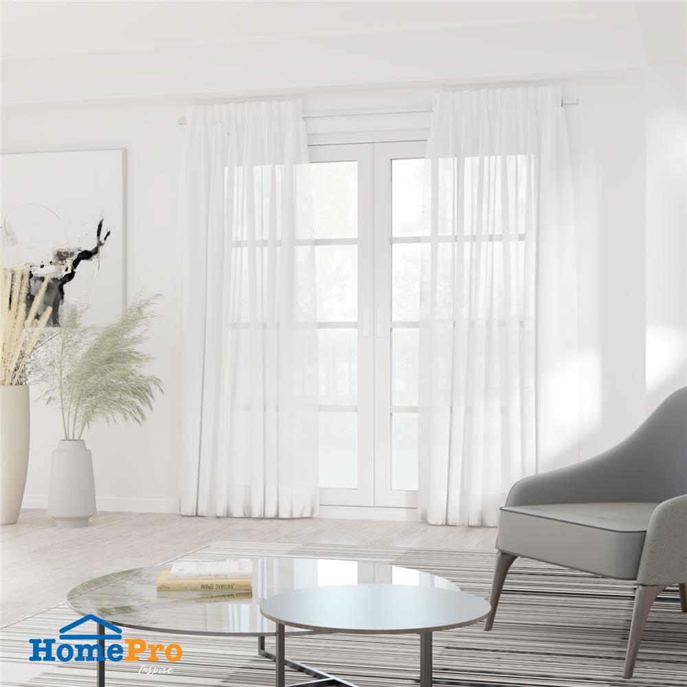 ผ้าม่านโปร่งซ่อนหู HOME LIVING STYLE BASIE 130X220 ซม. สีขาว
