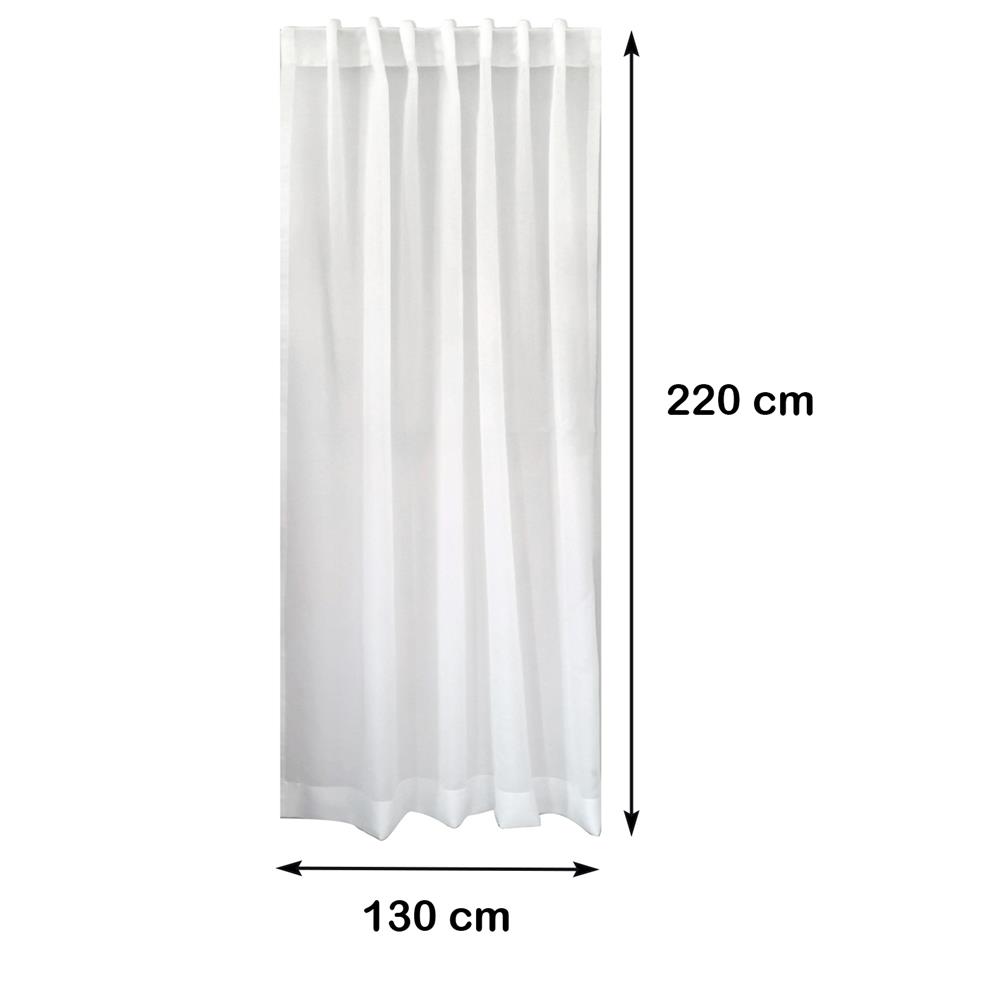 ผ้าม่านโปร่งซ่อนหู HOME LIVING STYLE BASIE 130X220 ซม. สีขาว