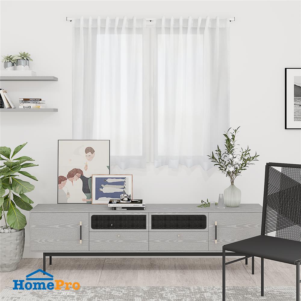 ผ้าม่านโปร่งซ่อนหู HOME LIVING STYLE BASIE 130X160 ซม. สีขาว