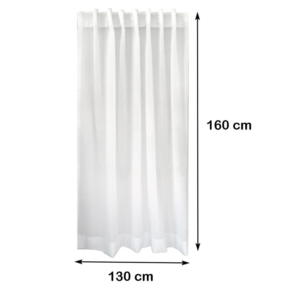 ผ้าม่านโปร่งซ่อนหู HOME LIVING STYLE BASIE 130X160 ซม. สีขาว