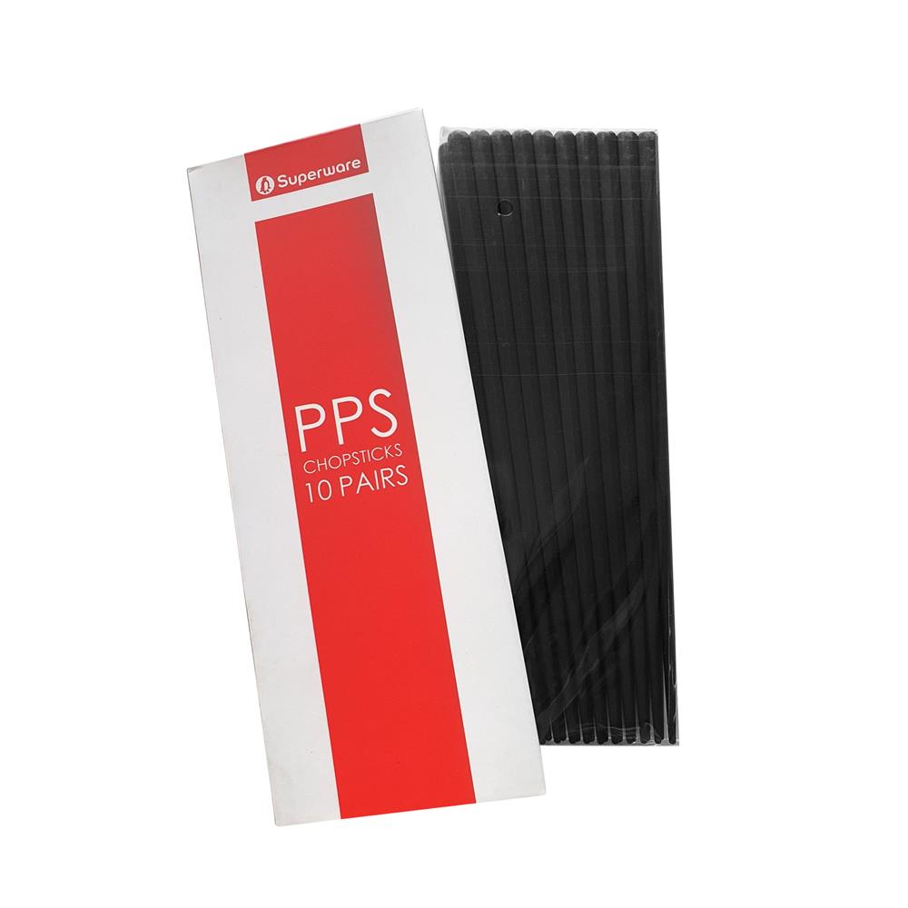 ชุดตะเกียบเมลามีน SUPERWARE 10 คู่ สีดำ