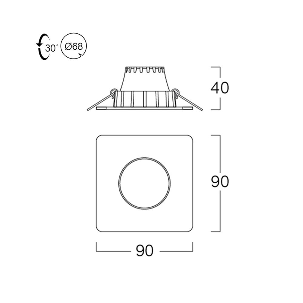 ดาวน์ไลท์ LED LUMAX 19-A7296 3.5 นิ้ว 7 วัตต์ DAYLIGHT สีขาว
