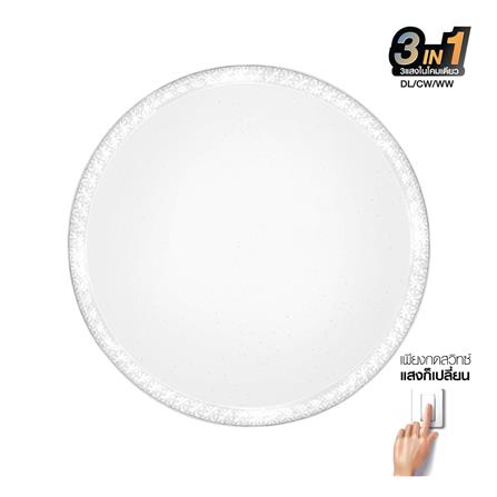 ไฟเพดาน LED HI-TEK HFIL348DCW 15.5 นิ้ว 48 วัตต์ DAYLIGHT/COOL WHITE/WARM WHITE สีขาว