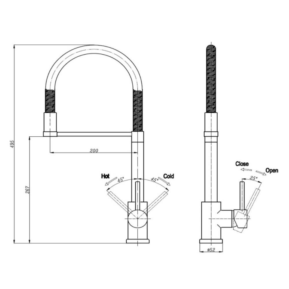 ก๊อกซิงค์ผสมเคาน์เตอร์ MEX 9328-D6