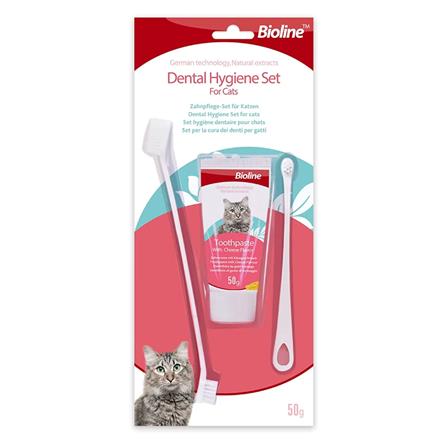 ชุดฝึกแปรงฟันแมว BIOLINE TEETH CARE STARTER CHEEZE 50 ก.