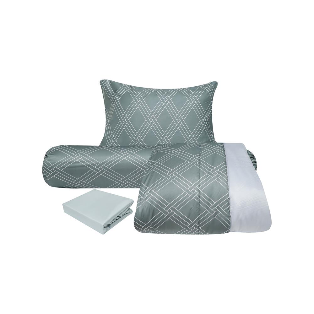 ชุดผ้าปูที่นอน 3.5 ฟุต 4 ชิ้น HOME LIVING STYLE JUNIPER สีเขียว