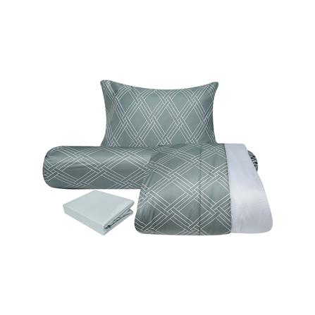 ชุดผ้าปูที่นอน 3.5 ฟุต 4 ชิ้น HOME LIVING STYLE JUNIPER สีเขียว_1